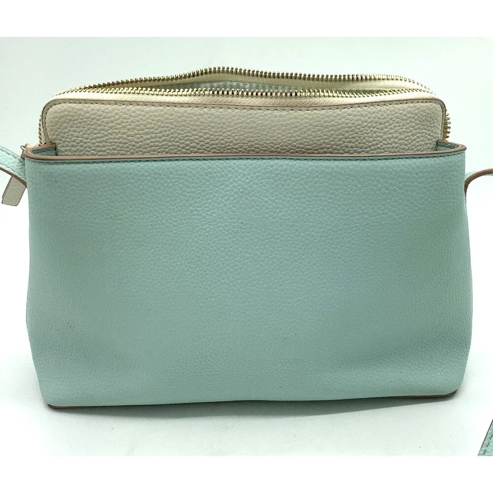 Nanette Lepore Ayanna Crossbody Ice Blue Purse Bag Zip Top Pocketbook Colorblock